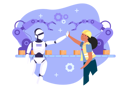 پیش‌نمایش فایل human-worker-and-robot-giving-high-five-4977007 از پک فناوری هوش مصنوعی