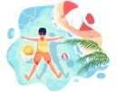پیش‌نمایش فایل boy-relaxing-while-floating-in-sea-water-4975410 از پک سفر و تعطیلات