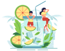 پیش‌نمایش فایل couple-drinking-lemon-juice-in-summer-vacation-4975413 از پک سفر و تعطیلات