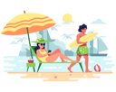 پیش‌نمایش فایل girl-relaxing-under-sunshade-while-boy-going-for-surfing-4975402 از پک سفر و تعطیلات
