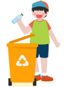 پیش‌نمایش فایل boy-throwing-plastic-bottle-in-trash-4990208 از پک کاراکترهای محیط‌زیستی