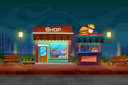 پیش‌نمایش فایل night-scene-of-burger-shop-5015340 از پک مناظر
