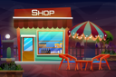 پیش‌نمایش فایل night-scene-of-coffee-shop-5015366 از پک مناظر