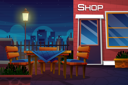 پیش‌نمایش فایل night-scene-with-shop-in-park-5015333 از پک مناظر