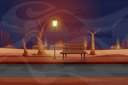 پیش‌نمایش فایل night-scene-with-wooden-bench-5015339 از پک مناظر