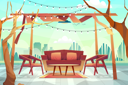 پیش‌نمایش فایل outdoor-scene-of-sofa-with-cous-and-table-under-lighting-from-ceiling-5015360 از پک مناظر