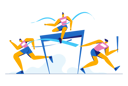 پیش‌نمایش فایل athletes-jumping-over-hurdles-5015478 از پک ورزش و بازی‌ها