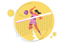پیش‌نمایش فایل female-volleyball-player-smashing-ball-over-the-net-5015498 از پک ورزش و بازی‌ها
