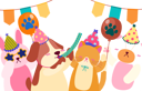 پیش‌نمایش فایل animal-doing-party-5004766 از پک جشن و جشنواره