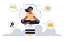پیش‌نمایش فایل business-woman-doing-meditation-for-idea-creation-5055171 از پک فعالیت‌های تجاری