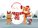 پیش‌نمایش فایل animals-playing-with-snowman-5061774 از پک زمستان