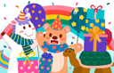 پیش‌نمایش فایل birthday-teddy-and-unicorn-decoration-5061792 از پک جشن و جشنواره