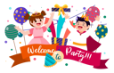 پیش‌نمایش فایل children-welcoming-to-party-for-birthday-5061790 از پک جشن و جشنواره