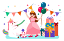پیش‌نمایش فایل girl-celebrating-birthday-with-cake-and-gifts-5061789 از پک جشن و جشنواره