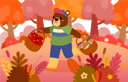 پیش‌نمایش فایل bear-holding-apple-and-mushroom-in-basket-5061274 از پک پاییز