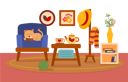 پیش‌نمایش فایل cat-sleeping-on-armchair-beside-coffee-table-in-living-room-5061277 از پک پاییز