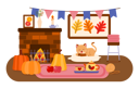 پیش‌نمایش فایل cat-sleeping-on-seat-cushion-beside-the-fireplace-in-living-room-5061275 از پک پاییز