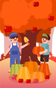 پیش‌نمایش فایل farmer-harvesting-pumpkins-and-apples-5061276 از پک پاییز