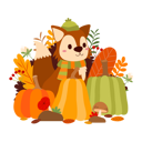 پیش‌نمایش فایل fox-with-pumpkin-and-leaves-5061269 از پک پاییز