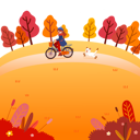 پیش‌نمایش فایل girl-riding-cycle-in-autumn-park-5061281 از پک پاییز