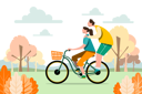 پیش‌نمایش فایل couple-riding-bicycle-at-park-5065927 از پک دوچرخه‌سواران