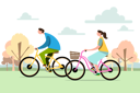 پیش‌نمایش فایل couple-riding-bicycle-in-park-5065916 از پک دوچرخه‌سواران