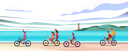 پیش‌نمایش فایل groups-of-children-ride-bicycles-on-the-beach-5065938 از پک دوچرخه‌سواران