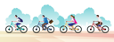 پیش‌نمایش فایل groups-of-students-ride-bicycles-to-go-to-school-5065922 از پک دوچرخه‌سواران