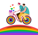 پیش‌نمایش فایل lgbtq-couple-riding-bicycles-5065932 از پک دوچرخه‌سواران