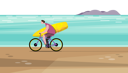 پیش‌نمایش فایل man-rides-a-bicycle-carrying-a-surfboard-at-the-beach-5065930 از پک دوچرخه‌سواران