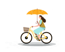پیش‌نمایش فایل woman-riding-cycle-while-holding-umbrella-during-rainy-season-5065942 از پک دوچرخه‌سواران