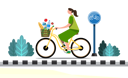 پیش‌نمایش فایل woman-shopping-for-grocery-by-riding-bicycle-5065918 از پک دوچرخه‌سواران