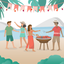 پیش‌نمایش فایل couple-enjoying-summer-vacation-at-beach-5070764 از پک جشن و جشنواره