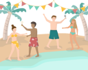 پیش‌نمایش فایل friends-dancing-on-the-beach-5070767 از پک جشن و جشنواره