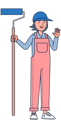 پیش‌نمایش فایل female-painter-with-paint-roller-5071841 از پک حرفه