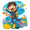 پیش‌نمایش فایل boy-enjoying-scuba-diving-5071085 از پک غواصی اسکوبا