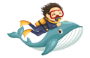 پیش‌نمایش فایل boy-swimming-with-fish-underwater-5071084 از پک غواصی اسکوبا