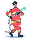 پیش‌نمایش فایل firefighter-holding-hose-of-water-5071027 از پک حرفه