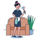 پیش‌نمایش فایل maid-dusting-couch-using-dusting-brush-5071044 از پک حرفه