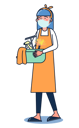 پیش‌نمایش فایل maid-holding-basket-of-cleaning-tools-5071051 از پک حرفه