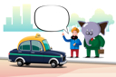 پیش‌نمایش فایل businessman-call-taxi-for-destination-at-roadside-in-city-5066954 از پک خدمات تاکسی
