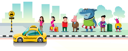 پیش‌نمایش فایل people-queuing-for-taxis-5066947 از پک خدمات تاکسی