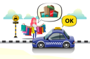 پیش‌نمایش فایل shopping-girl-tells-taxi-to-shopping-mall-destination-at-taxi-stand-in-city-5066944 از پک خدمات تاکسی