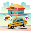 پیش‌نمایش فایل taxi-driver-parked-on-burger-shop-to-buy-a-cheese-burger-to-eat-for-lunch-5066953 از پک خدمات تاکسی