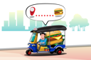پیش‌نمایش فایل tuk-tuk-driver-delivered-burger-5066965 از پک خدمات تاکسی