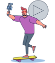 پیش‌نمایش فایل male-athlete-making-vlog-while-skateboarding-5071286 از پک حرفه