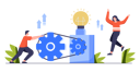 پیش‌نمایش فایل businessman-and-businesswoman-building-a-new-idea-for-business-5066122 از پک کسب و کار