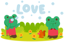 پیش‌نمایش فایل couple-frog-blowing-soap-bubbles-5071193 از پک حیوانات بامزه