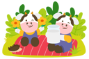 پیش‌نمایش فایل cow-couple-picnic-in-park-5071197 از پک حیوانات بامزه
