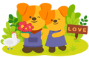 پیش‌نمایش فایل dog-couple-with-beautiful-flower-in-park-5071201 از پک حیوانات بامزه
